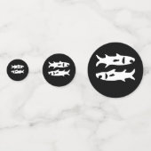 黒地に白い魚座の星座 コンフェッティ (裏面)