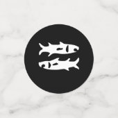 黒地に白い魚座の星座 コンフェッティ (スモール正面)