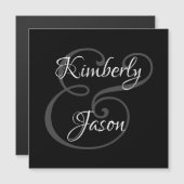 黒地に白とグレーのスクリプト名前, お揃いのDIYギフト (正面/裏面)