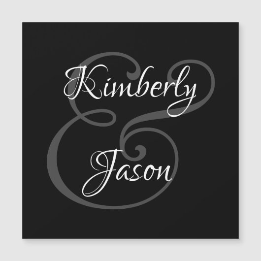 黒地に白とグレーの手書き風名前, オーダーメイド (正面)