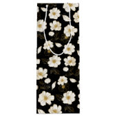 黒地に白と金の花 ワインギフトバッグ (裏面)