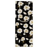 黒地に白と金の花 ワインギフトバッグ (正面)
