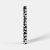 黒地に白のアステカトライアングル+スクエアパターン iPhoneケース (右側面)