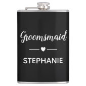 黒地に白のウェディングプランナーへの特別な贈り物 フラスク (正面)