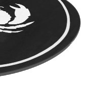 黒地に白のカニ モダンなストライプ柄 カッティングボード (角)