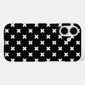黒地に白のクロスステッチ Case-Mate iPhoneケース (裏面 (横))