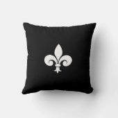 黒地に白のフルール・ド・リス クッション (裏面)