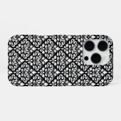 黒地に白の唐草模様 iPhoneケース (裏面横)