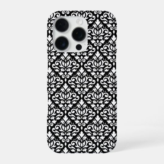黒地に白の唐草模様 iPhoneケース (裏面)