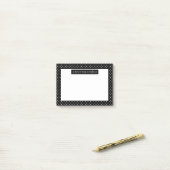 黒地に白の水玉模様 オーダーメイドテキスト ポストイット (デスク上)