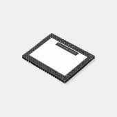 黒地に白の水玉模様 オーダーメイドテキスト ポストイット (アングル)