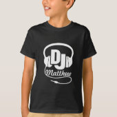 黒地に白文字で「DJ your name」と書かれた子供用Tシャツ Tシャツ (正面)