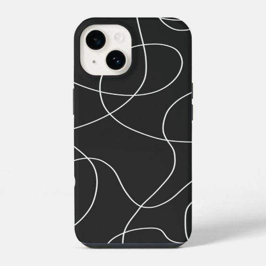 黒地に白線 iPhoneケース (裏面)