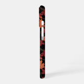 黒地に紅葉したカエデの葉 iPhone 16ケース (左側面)