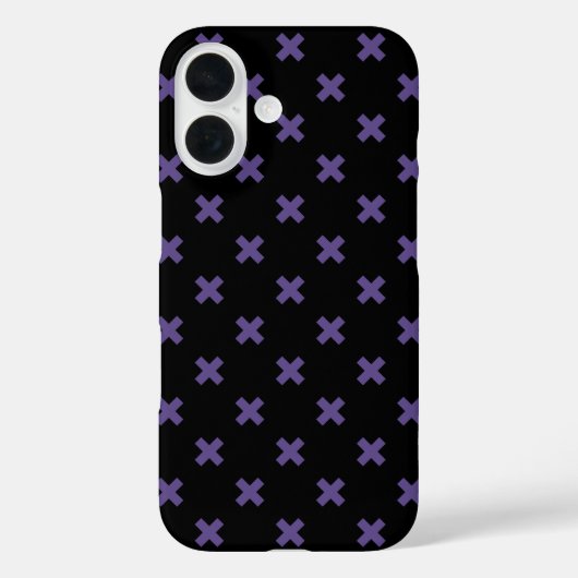 黒地に紫のクロスステッチ Case-Mate iPhoneケース (裏面)