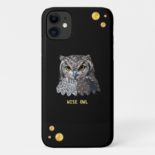 黒地に美しいフクロウと金色の紙吹雪 Case-Mate iPhoneケース (裏面)