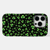 黒地に聖パトリックの日の水彩シャムロック Case-Mate iPhoneケース (裏面 (横))