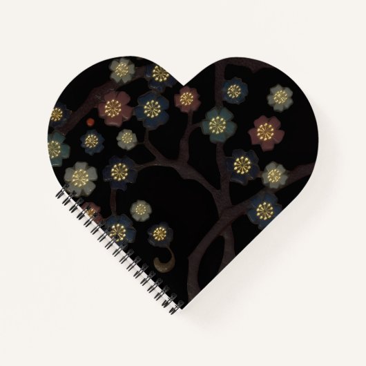 黒地に色とりどりの花 ノートブック (正面)