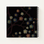黒地に色とりどりの花 ノートブック (裏面)