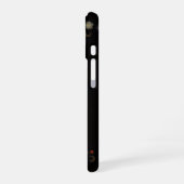 黒地に色とりどりの花 iPhone 16ケース (左側面)