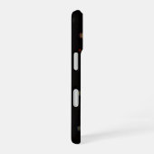 黒地に色とりどりの花 iPhone 16ケース (右側面)