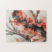 黒地に花 ジグソーパズル (横)
