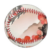 黒地に花 野球ボール (正面左)