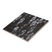 黒地に見える白身化石 タイル (側面)