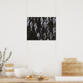 黒地に見える白身化石 ポスター (キッチン)