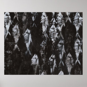 黒地に見える白身化石 ポスター