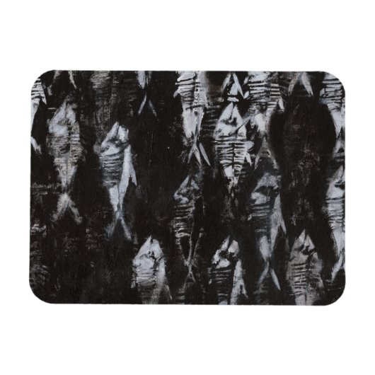 黒地に見える白身化石 マグネット (横)