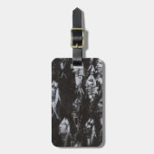 黒地に見える白身化石 ラゲッジタグ (正面縦)