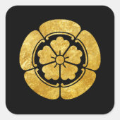 黒地に贋金で織田紋 スクエアシール (正面)
