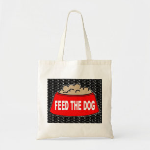 黒地に赤いハンドバッグ型の犬用食器 トートバッグ