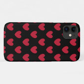 黒地に赤い水玉ハート Case-Mate iPhoneケース (裏面(横))