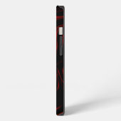 黒地に赤い波線ストローク iPhoneケース (左側面)