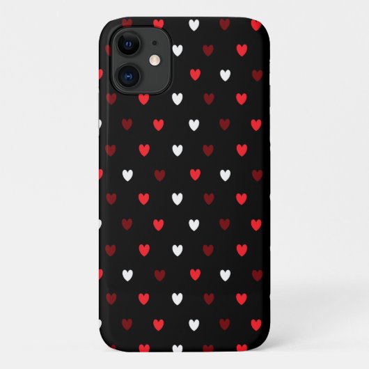 黒地に赤と白のハート Case-Mate iPhoneケース (裏面)