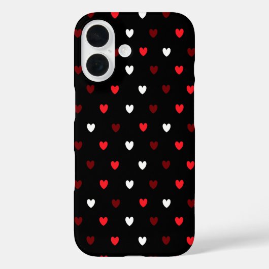 黒地に赤と白のハート Case-Mate iPhoneケース (裏面)