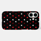 黒地に赤と白のハート Case-Mate iPhoneケース (裏面 (横))