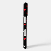 黒地に赤と白のハート Case-Mate iPhoneケース (裏面 / 右)