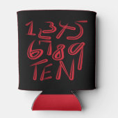 黒地に赤のタイポグラフィ1から10 缶クーラー (裏面)