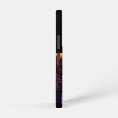 黒地に輝く蓮のネオン虹の花 SAMSUNG GALAXYケース (右側面)