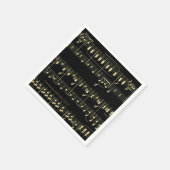 黒地に輝く金の音楽 スタンダードカクテルナプキン (角)