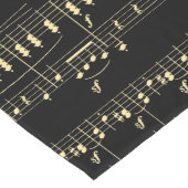 黒地に輝く金の音楽 ロングテーブルランナー (コーナー)