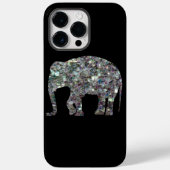 黒地に輝く銀色のモザイク象 Case-Mate iPhoneケース (裏面)