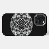 黒地に配置されたファンシーな円形デザイン iPhoneケース (裏面横)