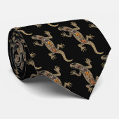 黒地に金のトカゲ ネクタイ (ロール)
