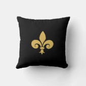黒地に金のフルール・ド・リス クッション (裏面)