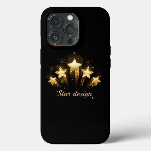 黒地に金の星五つ Case-Mate iPhoneケース (裏面)