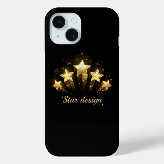 黒地に金の星五つ Case-Mate iPhoneケース (裏面)